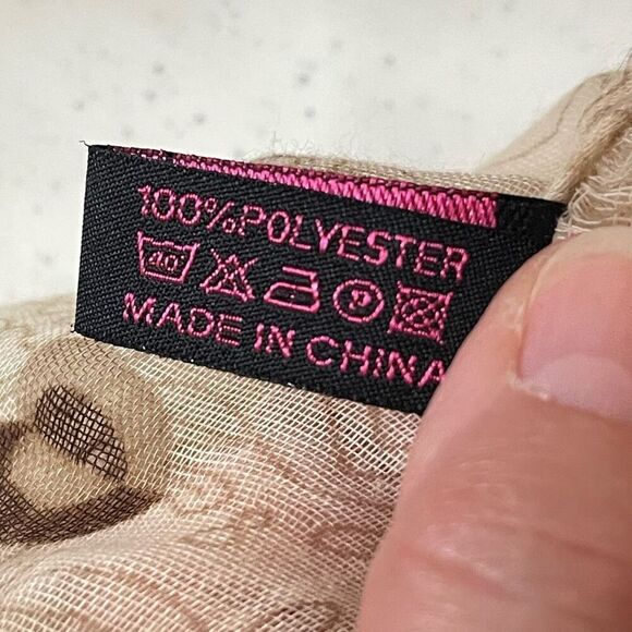 KIMBERLY‎ C. Beige/Tan Heart Print Infinity Scarf - Picture 6 of 7